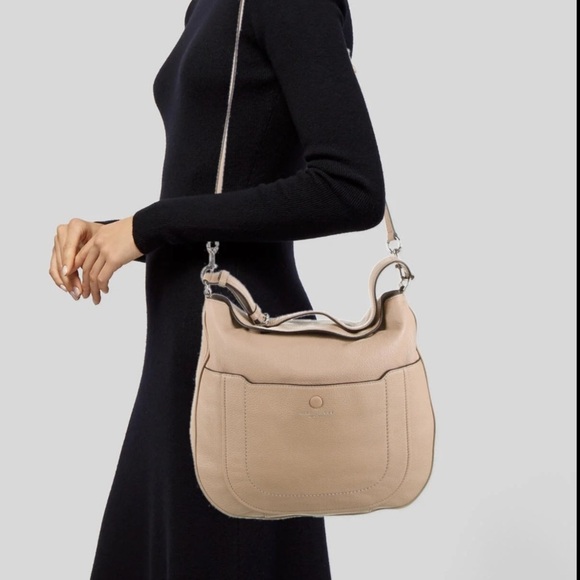Marc Jacobs Hobo Empire City Buff Pebbled Leather Shoulder Bag Crossbody Beige